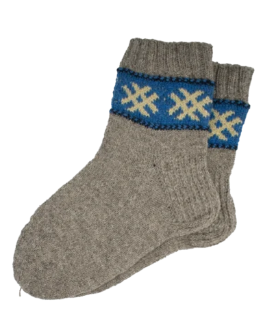 Hand-knitted wool socks grey