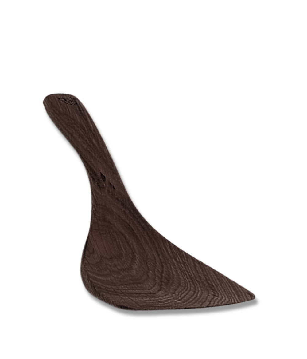 Hand-Carved Kitchen Spatula – Smoked Oak – Long Reach