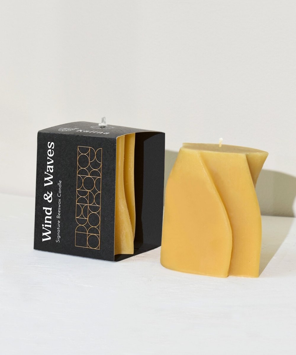 Wind & Waves Beeswax Candle - Large - Yellow